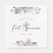 Eerste communautaire Waterverf Wilde bloem Paars K Servet (Voorkant)