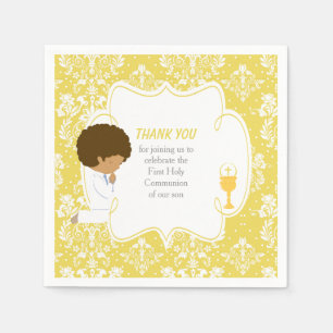 Eerste Commune African American Gold Damask Servet