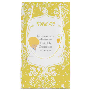 Eerste Commune Blonde Hair Boy Dank je Klein Cadeauzakje