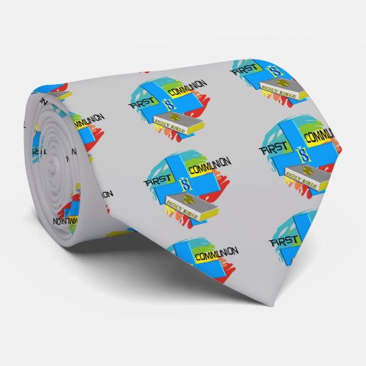 Eerste commune Kinder T-shirts en geschenken Stropdas (Opgerold)