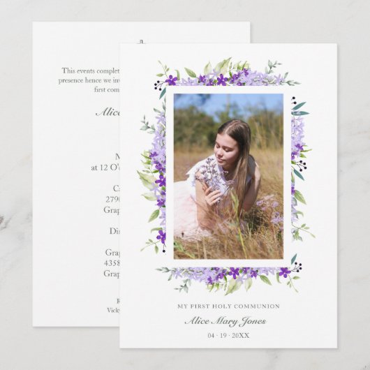 Eerste commune Paarse slachterijen Kaart (Voorkant / Achterkant)