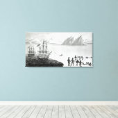 Eerste communicatie met de inwoners van Prins Canvas Afdruk (Insitu (Houten vloer))