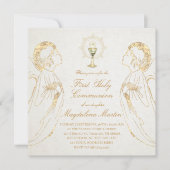 Eerste Communie Aanbiddende engelen Kaart (Voorkant)