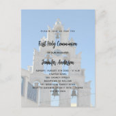 Eerste Communie aangepaste foto kerk luxe Uitnodiging Briefkaart (Voorkant)