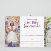 Eerste communie aankondiging voor meisje (Staand voorkant)