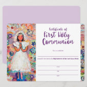 Eerste communie aankondiging voor meisje (Voorkant / Achterkant)