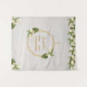 Eerste Communie Achtergrond Goud Marmer Calla Leli Wandkleed (Voorkant (horizontaal))