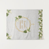 Eerste Communie Achtergrond Gouden Marmeren Calla Wandkleed (Voorkant (horizontaal))