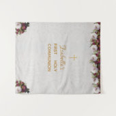 Eerste Communie Achtergrond | Marmeren Robijnrode  Wandkleed (Voorkant (horizontaal))