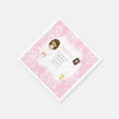 Eerste Communie Afro-Amerikaans Meisje Servet (Hoek)