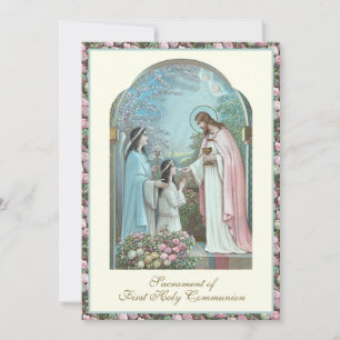 Eerste Communie Angel Girl en Jezus Kaart
