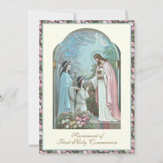 Eerste Communie Angel Girl en Jezus Kaart (Voorkant)