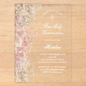 Eerste Communie Baby's Breath Acryl Uitnodigingen (Voorkant)