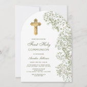 Eerste communie Baby's Breath-boog Kaart (Voorkant)