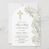 Eerste communie Baby's Breath-boog Kaart (Voorkant)