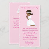 Eerste Communie Bladwijzer Zwart Meisje Bedankkaart (Voorkant / Achterkant)