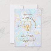 Eerste Communie blauw marmer Kaart (Voorkant)