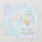 Eerste Communie blauw marmer Kaart (Voorkant / Achterkant)