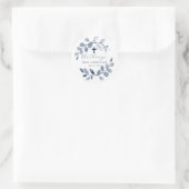 Eerste Communie Blauwe Blad Ronde Sticker (Tas)