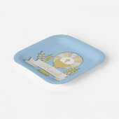 Eerste communie, blauwe eerste communie papieren bordje (Gebogen)