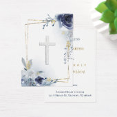 Eerste Communie blauwe rozen herinneringskaart Visitekaartje (Bureau)