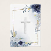 Eerste Communie blauwe rozen herinneringskaart Visitekaartje (Voorkant)
