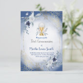 Eerste Communie Blauwe waterverf Kaart (Staand voorkant)