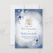 Eerste Communie Blauwe waterverf