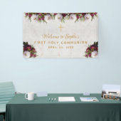 Eerste Communie Bloemen Bourgondische pioenen Welk Spandoek (Beurs)