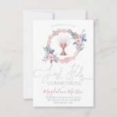 Eerste communie bloemencirkel decor kaart (Voorkant)