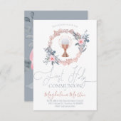 Eerste communie bloemencirkel decor kaart (Voorkant / Achterkant)