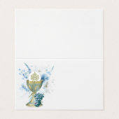 Eerste Communie Bloemeneucharistie Host Chalice Visitekaartje (Buitenkant ongevouwen)