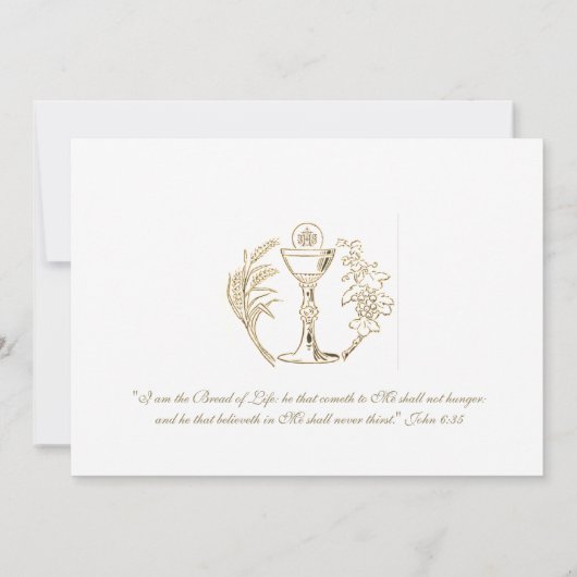 Eerste Communie Bloemeneucharistie Rode Rozen Kaart (Achterkant)