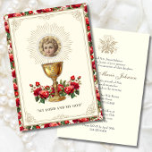 Eerste Communie Bloemenkelk Hostie Jezus Kaart