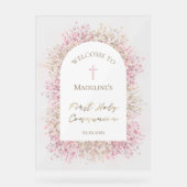 Eerste communie bloemenontvangst acryl bord (Voorkant)