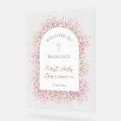 Eerste communie bloemenontvangst acryl bord (Hoek)