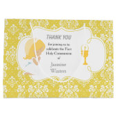 Eerste communie blond meisje gouden damast groot cadeauzakje (Achterkant)