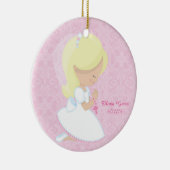 Eerste Communie, Blonde Girl Keramisch Ornament (Rechts)
