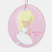 Eerste Communie, Blonde Girl Keramisch Ornament (Links)