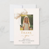 Eerste Communie boog foto crème Bedankkaart (Voorkant)