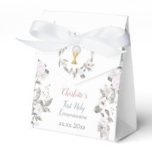 Eerste Communie bord Bloemen Favor Box