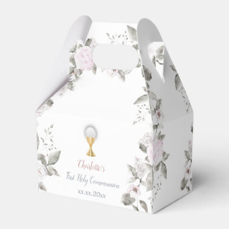 Eerste Communie bord Bloemen Favor Box Bedankdoosjes