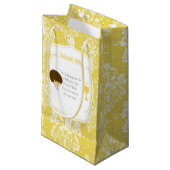 Eerste communie Brunette Hair Boy Dank u Klein Cadeauzakje (Voorkant Gekanteld)