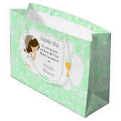 Eerste communie Brunette Hair Girl Dank je Groot Cadeauzakje (Achterkant Gekanteld)