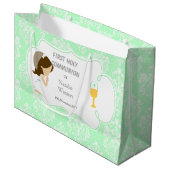 Eerste communie Brunette Hair Girl Dank je Groot Cadeauzakje (Voorkant Gekanteld)