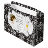 Eerste communie Brunette Hair Girl Dank je Groot Cadeauzakje (Achterkant Gekanteld)