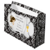 Eerste communie Brunette Hair Girl Dank je Groot Cadeauzakje (Voorkant Gekanteld)