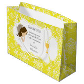 Eerste communie Brunette Hair Girl Dank je Groot Cadeauzakje (Achterkant Gekanteld)