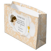 Eerste communie Brunette Hair Girl Dank je Groot Cadeauzakje (Achterkant Gekanteld)