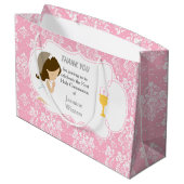 Eerste communie Brunette Hair Girl Dank je Groot Cadeauzakje (Achterkant Gekanteld)